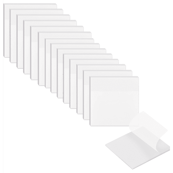 700 Sheets 3"×3" Transparent Sticky Notes – 14 Pads Clear Self-Stick Memo Pads, See-Through Design for Book Annotation, Study & Office Organization