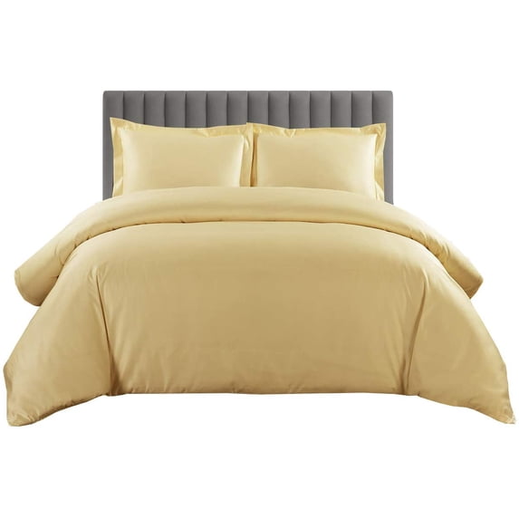 700 TC 100% Egyptian Cotton Duvet set Zipper Closur Ultra Soft Durable and Fade Resistant Color Gold Solid size Full