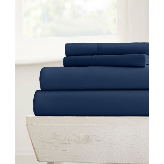 700-TC Short King Size 4PC Sheet Set - Premium 700-Thread-Count 100% Egyptian Cotton, Fit Upto 18 inches Deep Pockets Mattress - Mediterranean Blue