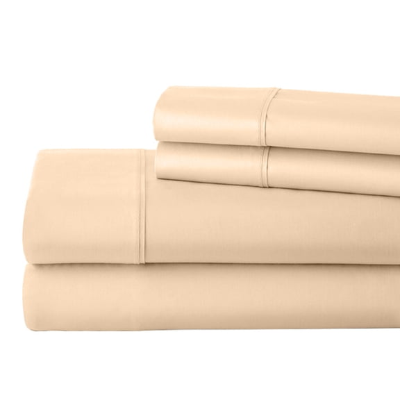 ABORN 700 Thread Count Egyptain Cotton 4 PC Adult Bedsheet 24" Deep Pockets Peach, Full XL