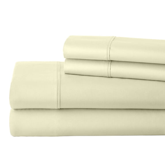 ABORN 700 Thread Count Egyptain Cotton 4 PC Adult Bedsheet 18" Deep Pockets Ivory, RV Short Queen