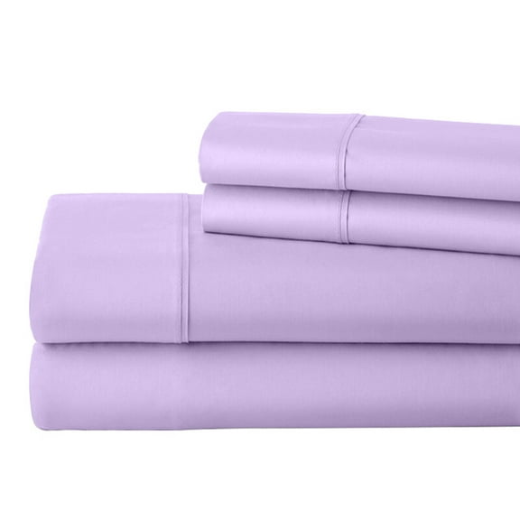 ABORN 700 Thread Count Egyptain Cotton 4 PC Adult Bedsheet 18" Deep Pockets Lilac, RV Short Queen
