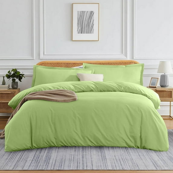700 Thread Count 100% Egyptian Cotton 3 Piece Duvet Set with Zipper Closure & Corner Queen/Full Queen/Full 3 Pc Duvet Set Color Sage Solid