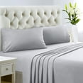thumbnail image 1 of 700 Thread Count 100% Egyptian Cotton 4-Piece Bed Sheet Set (1 Flat, 1 Fitted Sheet, 2 Pillow Covers) 10 Inches Deep Pocket Size California-King Color Silver Grey Solid, 1 of 5