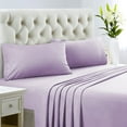 thumbnail image 1 of 700 Thread Count 100% Egyptian Cotton 4-Piece Bed Sheet Set (1 Flat, 1 Fitted Sheet, 2 Pillow Covers) 18 Inches Deep Pocket Size Twin Color Lavender Solid, 1 of 5