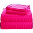 thumbnail image 1 of 700 Thread Count 100% Egyptian Cotton 4-Piece Bed Sheet Set (1 Flat, 1 Fitted Sheet, 2 Pillow Covers) 30 Inches Deep Pocket Size California-King Color Hot Pink Stripe, 1 of 5