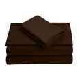 thumbnail image 1 of 700-Thread Count 100% Egyptian Cotton Full XL Sheet Set, 4PC (1 Flat, 1 Fitted, 2 Pillowcases) Long Staple Cotton, 700-TC Pure Cotton, 12" Deep Pockets - Full XL, Chocolate, 1 of 7