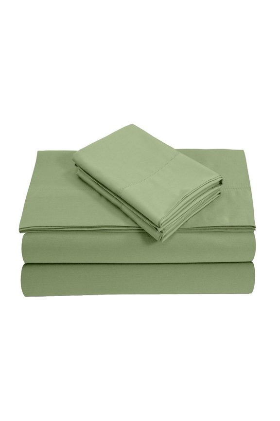 700-Thread Count 100% Egyptian Cotton Full XL Sheet Set, 4PC (1 Flat, 1 Fitted, 2 Pillowcases) Long Staple Cotton, 700-TC Pure Cotton, 12" Deep Pockets - Full XL, Sage