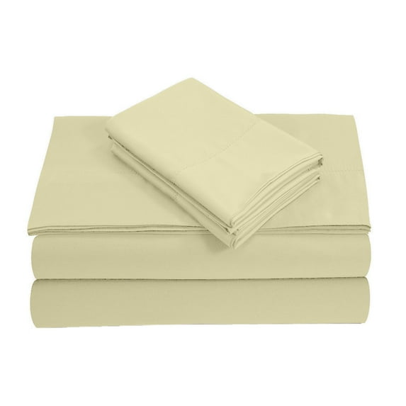 700-Thread Count 100% Egyptian Cotton RV King Sheet Set, 4PC (1 Flat, 1 Fitted, 2 Pillowcases) Long Staple Cotton, 700-TC Pure Cotton, 15" Deep Pockets - RV King, Ivory