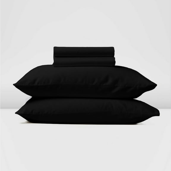 700 Thread Count, 100% Egyptian Cotton Sheet Set [4 PC- Queen-XL, Black] 10" Deep Pocket