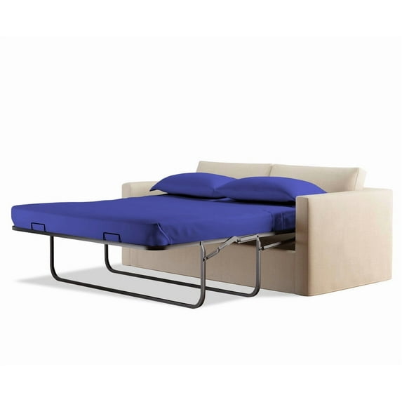 700 Thread Count 100% Egyptian Cotton Sleeper Sofa Bed Sheet Set Solid King Size (76"x 80"x 7" ) with 4 -PCS Fitted Straps Color Royal Blue