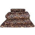 thumbnail image 1 of 700 Thread Count, 100% Giza Egyptian Cotton Bedding Set, 4-PC Sheets Set, 10 Inch Deep Pocket of Fitted Sheet, Soft Sateen Weave Breathable - Leopard Print, Alaskan King, 1 of 7