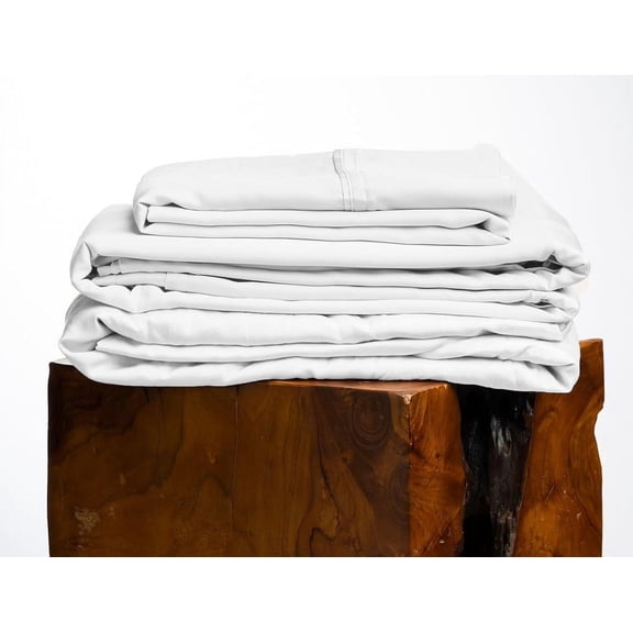 700 Thread Count, 100% Giza Egyptian Cotton Bedding Set, 4-PC Sheets Set, 12 Inch Deep Pocket of Fitted Sheet, Soft Sateen Weave Breathable - White, Full-XL