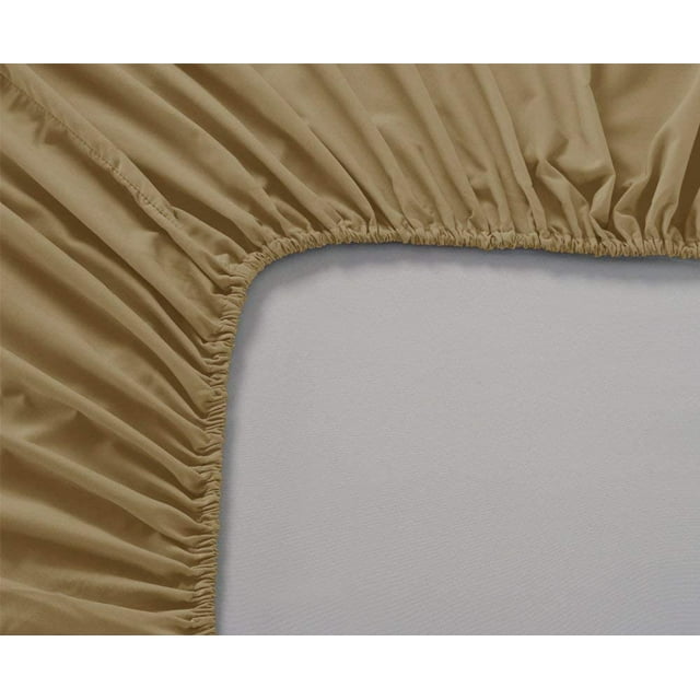 700 Thread Count 3 Piece (1- Fitted Sheet + 2- Pillow cover) Quality 15 Inch Deep Pocket 100% Egyptian Cotton Color Taupe Solid Size Twin XL