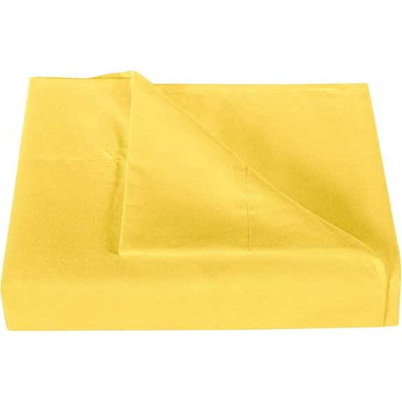 700 Thread Count 3 Piece Flat Sheet ( 1 Flat Sheet + 2- Pillow cover ) 100% Egyptian Cotton Color Gold Solid Size Queen