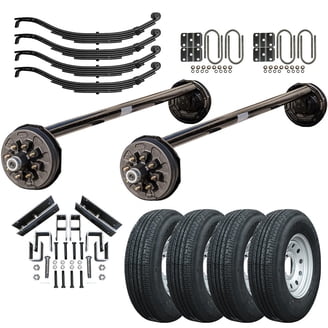 7000 Lb Tandem Axle Spring Hanger Kit With Short Equalizers | Replacement For Standard 1-3/4" Wide Leaf Springs
