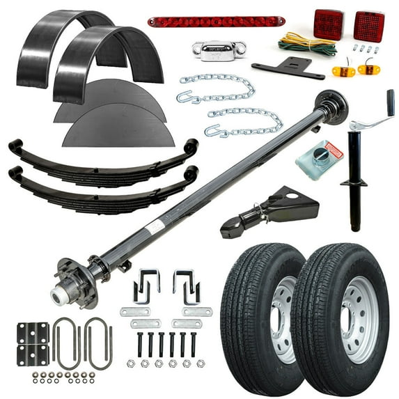 7000 lb TK Single Axle Trailer Parts Kit - 7K Capacity Light Duty (Complete Original Series), 75" Hubface 58" Spring Center