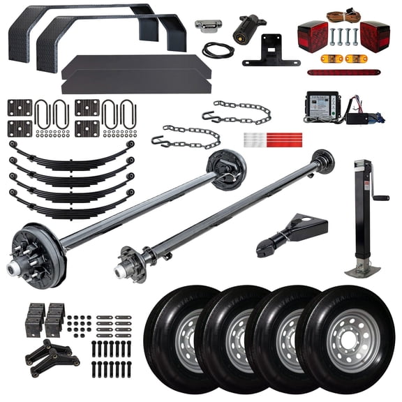 7000 lb TK Tandem Axle Bumper Pull Trailer Parts Kit - 14K Capacity Light Duty (Complete Original Series), 75" Hubface 58" Spring Center