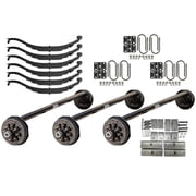 7000 lb TK Triple Axle Kit with Suspension - 21K Capacity Drop Axle Series, 85/00 Loose Spring Seats