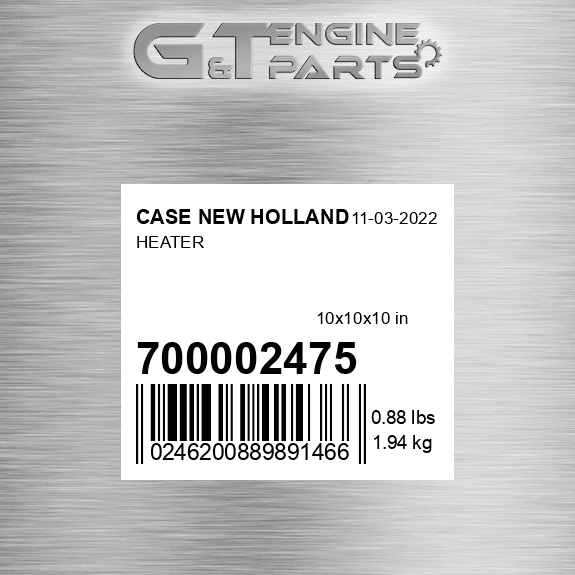 700002475 HEATER fits CASE NEW HOLLAND (New OEM)