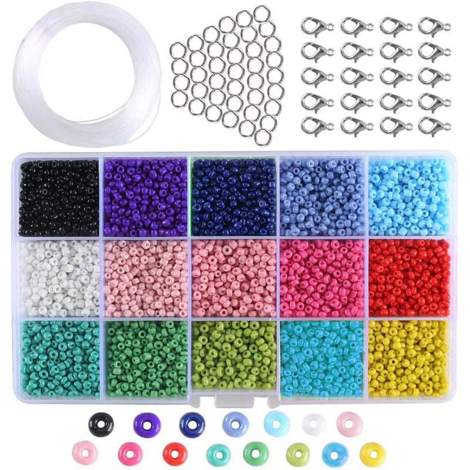 7000Pcs/15 Color 3mm Size Glass Seed Bead 7000 Pcs Opaque Color Spacer Bead