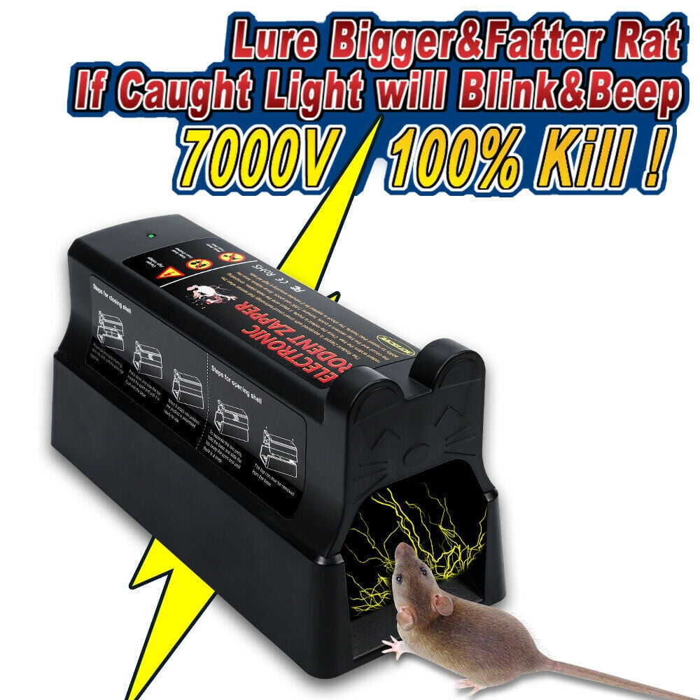Electric Rat Trap That Kill Instantly, Upgraded Electric Mouse Trap with  7000v High Voltage Shock 
