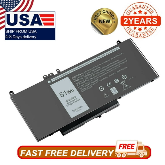 7000mAh Battery For Dell Latitude E5450 E5550 E5250 Notebook 15.6" G5M10 51wh