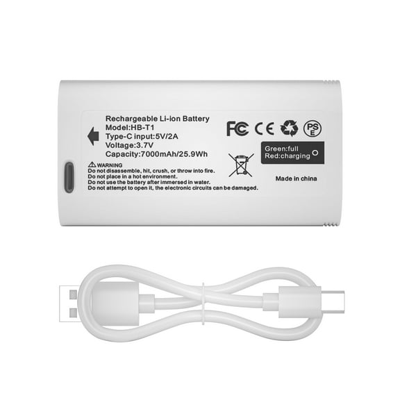 7000mAh Rechargeable Battery Pack for WYZE Duo Cam/WYZE Cam Pro Doorbell ，3.7V Replacement for WYZE Outdoor/Indoor doorbell Security Camera 【Include Type-C Cable】