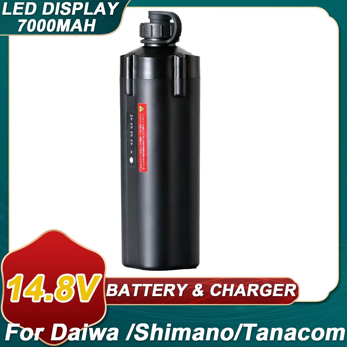 14.8V 20Ah Electric Reel Battery – High Capacity Lithium-Ion Battery With Built-in Chip, Compatible With Daiwa & Shimano Reels (Gold)