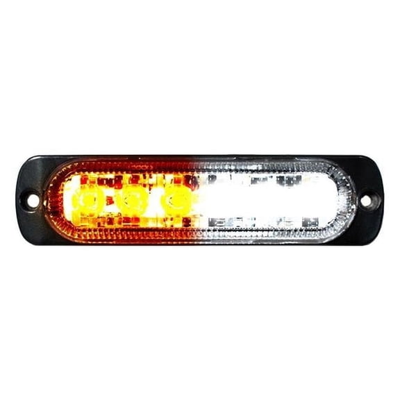 70016WA 6-LED Ultra Slim Bolt-on Mount 19-Flash Pattern Amber & White LED Strobe Light