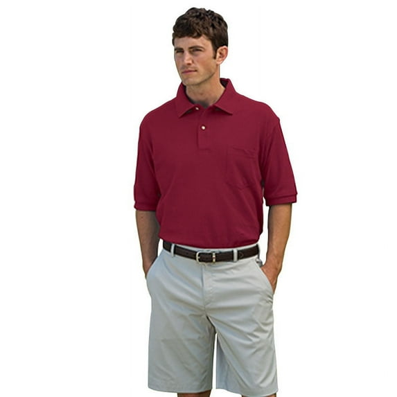 7002 Mainsail Mesh/Pique Polo Shirt With Pocket-Burgundy-3XL
