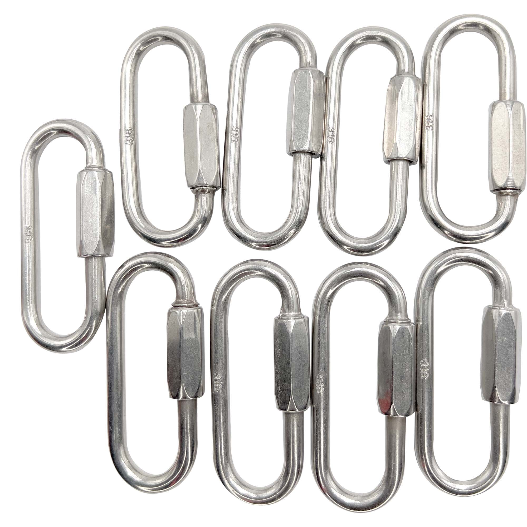 7006 Pk9 Stainless Steel 2.5 Inch Large Toy Quick Link M&M Bird Toys - Wide Mouth Large 316 Grade