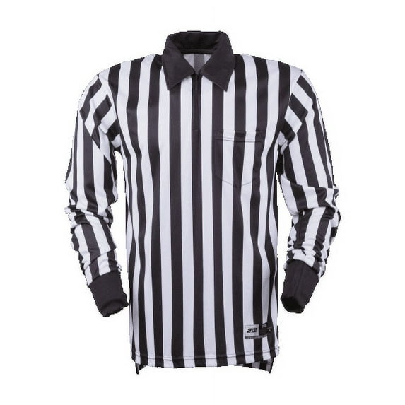 7006-XL Referee Shirt Long Sleeve Football, Black And White - Extra Large