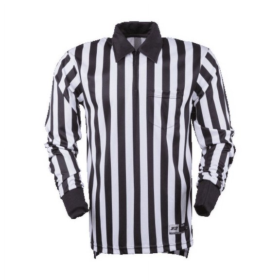 7006-XL Referee Shirt Long Sleeve Football, Black And White - Extra Large