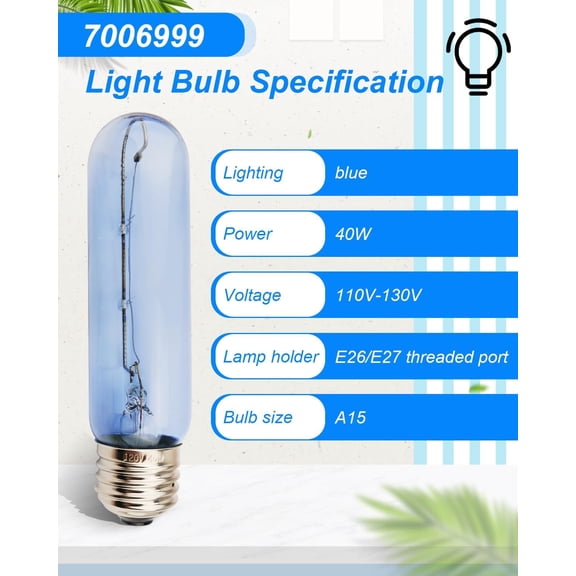 7006999 Lamp Glass Bulb Fit for Sub-Zero Refrigerator Light Replacement