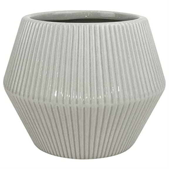 7008875 PLANTER RENA DARK GRY 8"" Trendspot Rena 8 in. D Ceramic Planter Light Gray (Pack of 2)