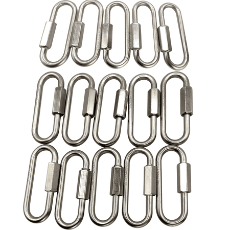 7009 Pk15 Nickel Plated 2.5 Inch Wide Mouth Toy Quick Link M&M Bird Toys - Pet Safe