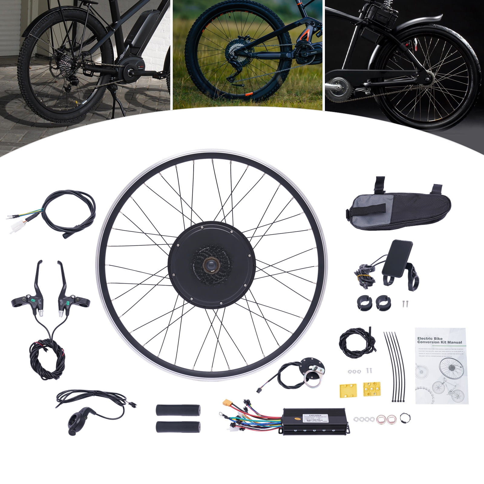 700C 28 29 1000W Electric Bicycle Motor Conversion Kit E bike Rear Wheel LCD Walmart