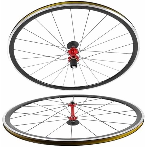 700C Bike Wheelset, Road Bike Front Rear Bicycle Wheel Set with 2 Quick Release Levers, 661LBS Bearing Capacity Aluminium Alloy Front Rear Bicycle Wheelset for 7-12 Speed Road Bike