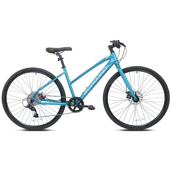 700C Giordano H2 Hybrid Adult Bicycle, Medium Frame Fits Rider 5'3" - 5'8", Unisex, Teal