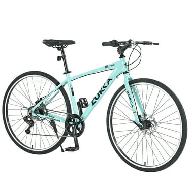 700C Hybrid Road Bike Shimano 7-Speed Adult Bike Aluminum Frame City Bicycle for Men Women, Green