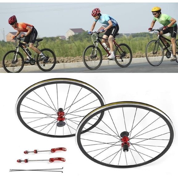 700C Road Bike Double Aluminium Alloy Tires with Front and Rear Wheelset Bike Wheel Pair 7/8/9/10/11 Speed