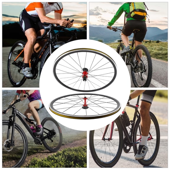 700C Road Bike Wheelset, Aluminum Alloy Front & Rear Bicycle Wheels with Quick Release, C/V Rim Brake Clincher Wheel Set, 20H/24H Steel Spokes, Shimano HG 7-12 Speed Compatible Bike Wheels