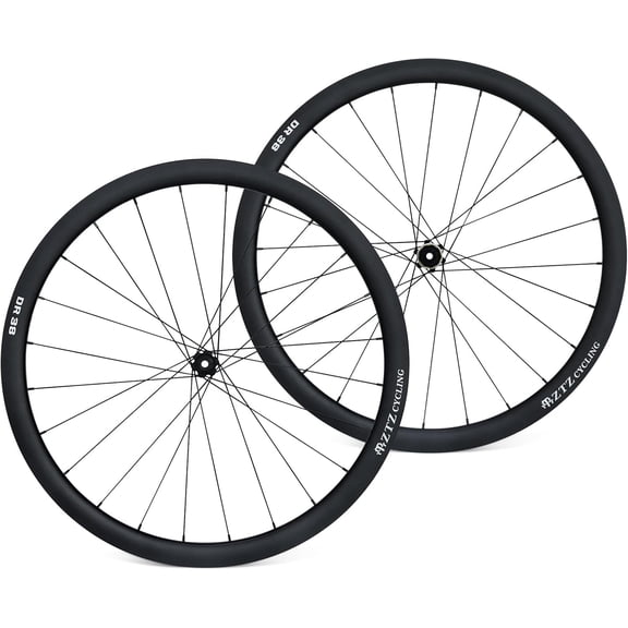 700C Road Bike Wheelset, Ultralight Aluminum Alloy 38mm Deep Disc Brake Wheels,24H Front & Rear High-Strength 700c Clincher Rims, Compatible with 8–12 Speed Cassettes