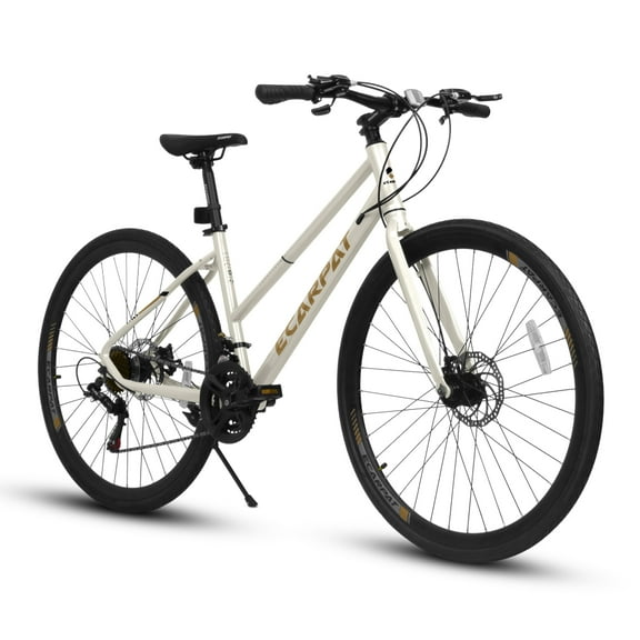 700C Road Hybrid Bike for Adult , 21-Speed Road Bike Road Bicycle Carbon Steel Frame/Dual-Disc Brakes/Multiple Colors