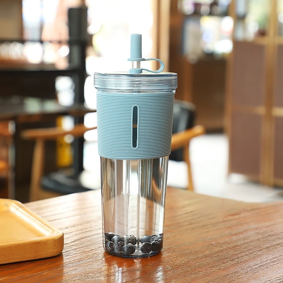 700ML Acrylic Travel Tumbler With Lid And Straw Insulated Double Wall Reusable Cups Clear/