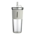 thumbnail image 1 of 700ML Acrylic Travel Tumbler with Lid & Straw, Double Wall Insulated Reusable Cup, Clear Soft Finish, 1 of 4