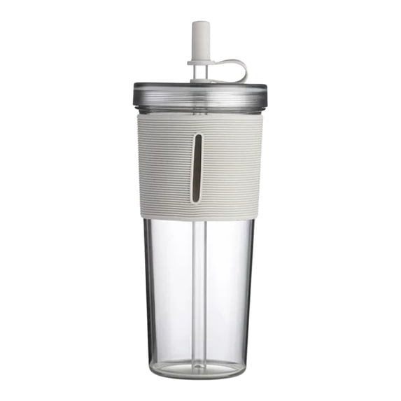 700ML Insulated Acrylic Tumbler With Straw Lid Reusable Clear Travel Cup Double Wall Design