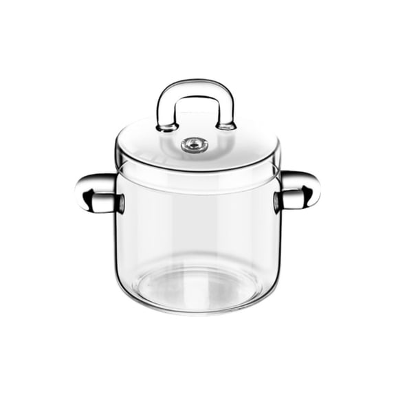 700Ml Glass Saucepan with Lid, Borosilicate Glass Stew Pot for Pasta Noodle Soup, Stovetop Safe Cookware Microwave Dishwasher Friendly, 1 Soup Bowl