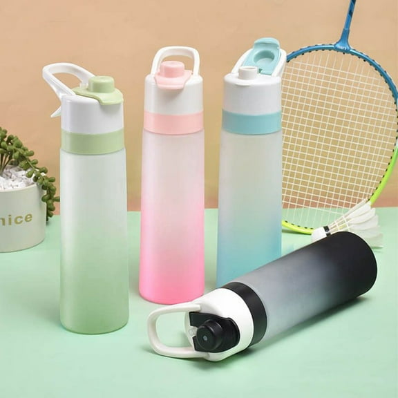 700Ml Spray Water Bottle Large Capacity Portable Outdoor Sports Drinking Cup Black YIWEI